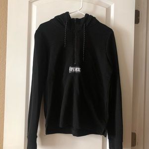 PINK quarter zip black hoodie